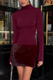 Elegant Mock Neck Night Out Dress