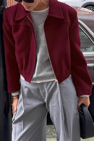 Zip-Front Cropped Jacket