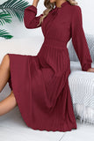 Pleated Midi Casual Dress