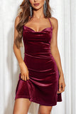 Strappy Velvet Casual Dress