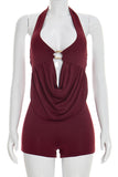 Draped Halter Romper
