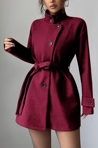 Belted Button-Up Coat