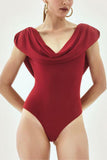Draped Collar Bodysuit