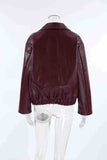 Chic Zip-Front Faux Leather Jacket