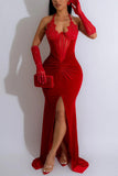 Elegant Evening Gown with Split Detail