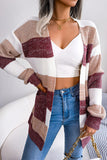 Striped Open-Front Cardigan