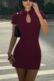 Elegant Keyhole Casual Dress
