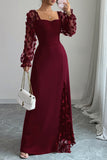 Floral Sheer Sleeve Maxi Dress