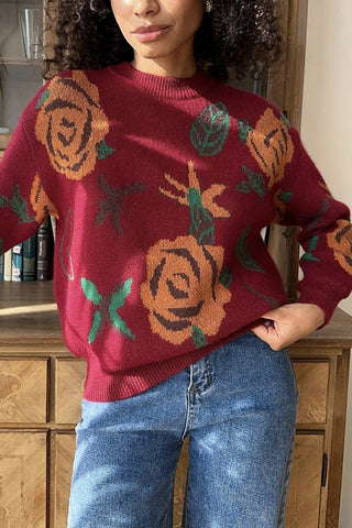Floral Pattern Sweater