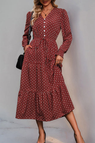 Button-Down Tiered Casual Dress