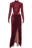 Elegant Skirt Set with Sheer Overlay
