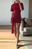 Draped Waist Casual Dress
