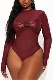 Long Sleeve Mesh Bodysuit with Bow