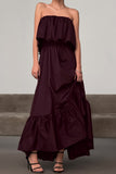 Strapless Ruffle Casual Dress