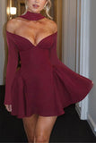 Off-Shoulder Flared Evening Dress