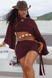 Elegant Wide-Sleeve Skirt Set