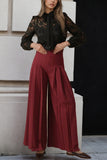 Wide-Leg Pleated Casual Pants