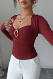Elegant Ruched Long-Sleeve Top