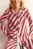 Striped Button-Up Pants Set
