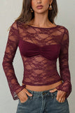 Long Sleeve Lace Blouse