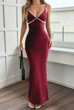 Scalloped Edge Bodycon Maxi Dress