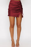 Ruched Side Mini Skirt with Drawstring