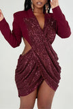 Sequin Ruched Bodycon Dress