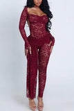 Elegant Lace Cut-Out Jumpsuit