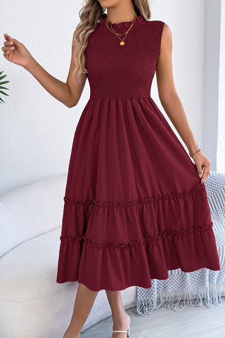 Sleeveless Smocked Casual Dress