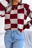 Checkered Knit Sweater