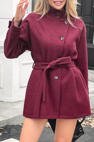 Belted Button-Up Coat