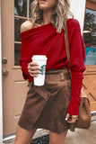 Off-Shoulder Casual Long Sleeve Top