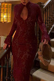 Elegant High-Neck Evening Dress