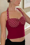 Polka Dot Halter Tank Top