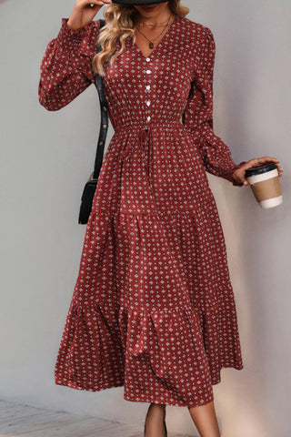 Button-Down Tiered Casual Dress