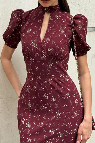 Elegant Puff Sleeve Maxi Dress