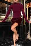 Elegant Mock Neck Night Out Dress
