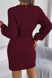 Elegant Knit Cutout Casual Dress