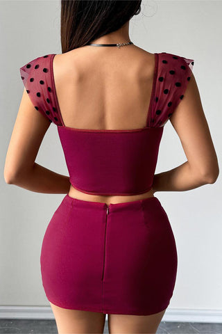 Polka Dot Lace Corset Top
