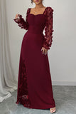 Floral Sheer Sleeve Maxi Dress