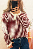 Striped Button-Front Sweater
