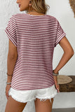 Striped Button-Front Casual Top
