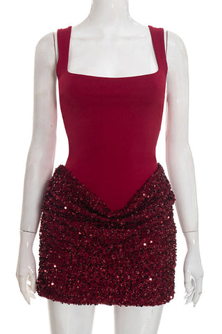 Sequin-Trimmed Night Out Dress