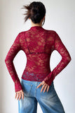 Sheer Lace Long Sleeve Top