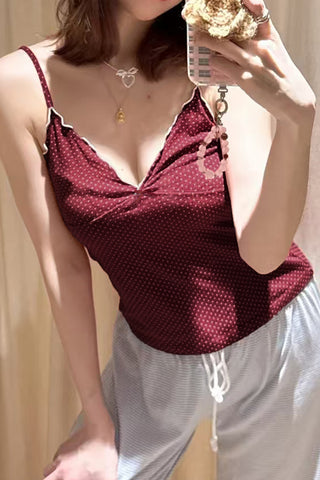 Scalloped V-Neck Tank Top