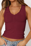 V-Neck Tank Top with Ruched Styling