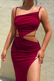 Cutout Bodycon Sundress with Side Slit