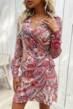 Paisley Print Wrap Shirt Dress