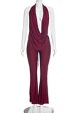 Draped Halter Jumpsuit