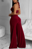 Halter Cutout Wide-Leg Pants Set